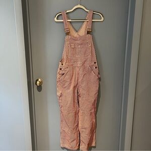 Duluth Trading Co Red White Striped Overalls